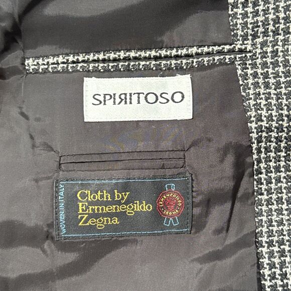 Ermenegildo Zegna Italy Blazer Jacket 42R Wool Cashmere Houndstooth Sport Coat - Picture 14 of 16